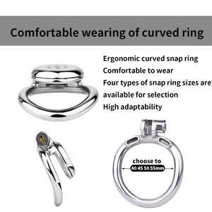 Dispositivo <span class=keywords><strong>de</strong></span> jaula <span class=keywords><strong>de</strong></span> castidad plana FRRK, jaulas <span class=keywords><strong>de</strong></span> castidad masculinas negativas, cinturón con anillo para pene, agujero para orinar, Juguetes sexuales BDSM para hombres, pareja Gay - Product Image 4