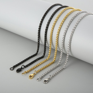 Collana Minimalista con Catena a Osso di Drago da 3mm, Unisex, in Acciaio Inossidabile, con Ciondolo a Cesto di Fiori, Accessori Abbinati, Vendita all'Ingrosso - Product Image 2