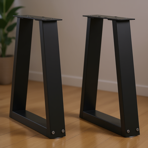 Black Powder Coated Steel Dining <b>Table</b> <b>Legs</b> Medium Size Industrial Furniture <b>Legs</b> - Product Image 2