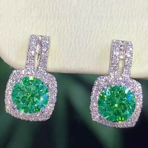 Orecchini a perno quadrati con zirconi rotondi da donna, gioielli minimalisti ed eleganti alla moda - Product Image 5