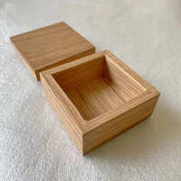Boîtes à bijoux en bois de chêne non finies boîte à bibelots en bois avec couvercle amovible petite boîte à cube en bois souvenir pour emballage cadeau