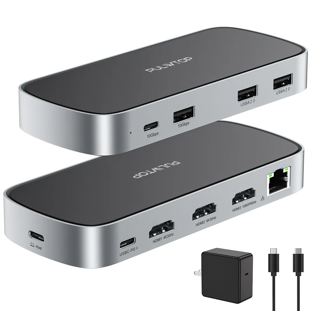 PULWTOP Custom OEM Usb Type-c Hub Type C Docking Station With Hd.mi+usb3.0+pd Power Delivery Charger Usb-c To Usb Adapter Laptop