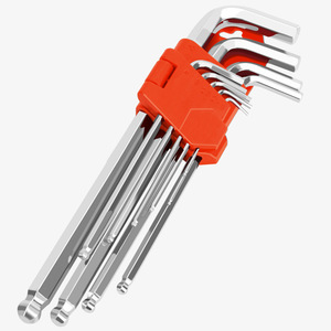 Jeu de clés <span class=keywords><strong>Allen</strong></span> hexagonales universelles portables en chrome vanadium de qualité industrielle, avec porte-clés, mesure métrique - Product Image 2
