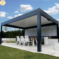Pergola rétractable électrique intelligente sur mesure, gazebo, pavillon, aluminium, imperméable, pare-soleil extérieur pour restaurant, cour