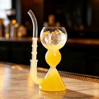 Nouvelle tasse à lait en verre à double paroi au design créatif en forme de vampire avec paille, personnalisable, compatible lave-vaisselle et micro-ondes, design moderne