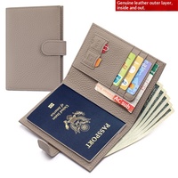 Portefeuille porte-passeport en cuir PU ultra-fin avec RFID, porte-billets, porte-cartes, personnalisable