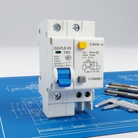 Interruptor Automático Miniatura JUNW DZ47 MCB, Montaje en Riel DIN, Tipo C, Indicador Visible de Disparo, Control de Energía Industrial y Doméstico, PA66, 6kA