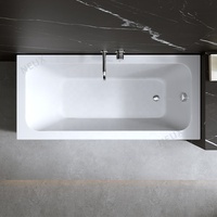 Baignoire autoportante rectangulaire en ABS au design moderne, à prix abordable, pour une personne, avec drain – Longueur