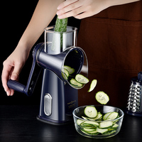 5-in-1 multifunctionele handmatige keuken groentesnijder, makkelijk te reinigen, roterende rasp/snijder voor fruit en groenten