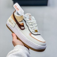 AF1 Shadow Air Force Macaron Jelly Original Pur, Patchwork Démonté, Unisexe, Léger, Semelle Épaisse, Polyvalent, Cuir Pleine Fleur
