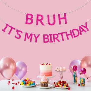 Striscione rosa acceso “IT <span class=keywords><strong>è</strong></span> il mio compleanno” per decorazioni di compleanno per ragazze preadolescenti e adolescenti, articoli per feste - Product Image 1