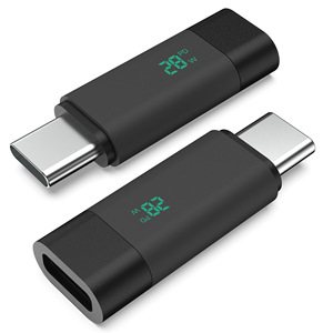 Pantalla de alimentación digital inteligente Detección visible de carga rápida Convertidor de adaptador macho tipo C a hembra tipo C, convertidor de carga rápida de tipo C - Product Image 1