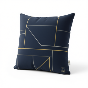 Funda de Cojín Decorativa de Poliéster para Hotel de Lujo, Diseño Geométrico Azul Marino, 45x45cm, para Decoración de Sofá y Dormitorio - Product Image 3