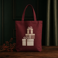 Sac en toile à cordon de serrage pour Noël, économique, disponible en stock avec marquage personnalisé pour une utilisation promotionnelle en gros