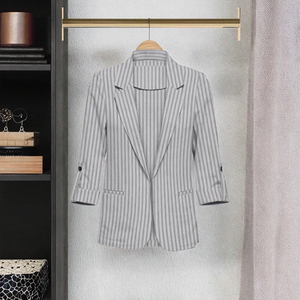 Chaqueta Blazer de Traje Formal Profesional para Mujer, de Doble Botonadura, Tejido Sólido, Transpirable, de Manga Larga, para Entrevistas, Ventas y Trabajo - Product Image 3