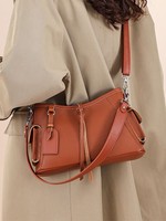 Tas Kulit Berkualitas Tinggi dan Dompet untuk Wanita Tas Selempang Kulit dengan Rumbai Tas Messenger Kulit Asli