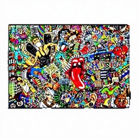 Peinture personnalisée, art mural musical graffiti, affiche sur toile abstraite, peinture sur porcelaine cristalline, impression numérique, encre écologique