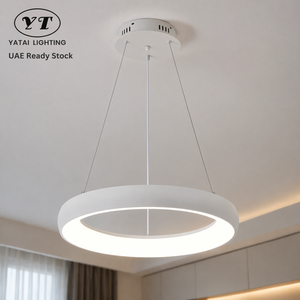 Lampe suspendue moderne en métal, fil d'acier acrylique, 57W, tricolore, à intensité variable, télécommande, pour salle à manger, salon - Product Image 1