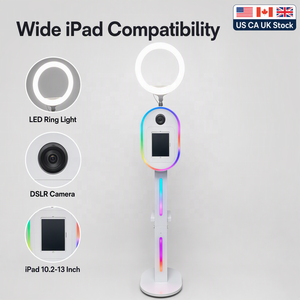Machine Photobooth pour iPad avec Support Appareil <span class=keywords><strong>Photo</strong></span> DSLR, Anneau Lumineux et Flight Case Compatible iPad 10.2, 10.9, 11, 12.9, 13 Pouces - Product Image 5