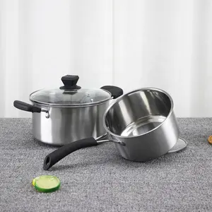 Vender bien de acero inoxidable para la cocina juegos de ollas de cocina de tres piezas multifunción sartén sopa olla utensilios de cocina conjuntos