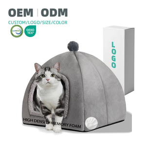 Designer de mode Usine Personnalisé Mousse À Mémoire Pet Chat Cave Lit De Luxe Mousse À Mémoire Petit Chien Cave Lit Cage Étanche Portable - Product Image 1