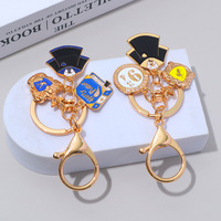 Porte-clés en métal pour l'école de sorcellerie de Harry Potter, cadeau commémoratif, pendentif livre magique, badge pour étudiants et diplômés