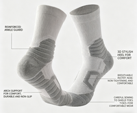 Chaussettes de tennis de compression Elite à séchage rapide pour jeunes, antibactériennes, pour l'entraînement d'automne, semelle en tissu éponge antidérapante, personnalisables