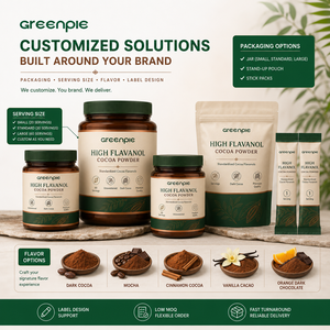 Greenpie OEM Mélange de Cacao à Haute Teneur en Flavanols, <span class=keywords><strong>Épicatéchine</strong></span> et Flavonoïdes, Sans Sucre, Complément Quotidien de Bien-être, Poudre de Cacao à Haute Teneur en Flavanols - Product Image 3