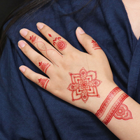 GP Grande Vente Autocollant de Tatouage au Henné Classique Imperméable Beauté Arabe, Pochoirs de Tatouages Éphémères Fleurs pour Fille et Femme