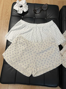 Ropa de Mujer Brandy BM Verano Niñas Algodón Puro Estampado <span class=keywords><strong>Pantalones</strong></span> <span class=keywords><strong>Cortos</strong></span> de Cintura Elástica Oso Floral <span class=keywords><strong>Pantalones</strong></span> de Casa Moda Femenina Pijama - Product Image 2