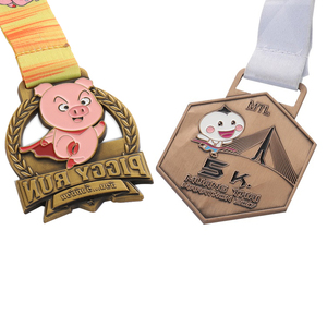 Médaille de sport 3D dorée personnalisée en gros, style antique, pour marathon, en alliage de zinc vierge, gravée au laser, design Feng Shui, prix abordable - Product Image 2
