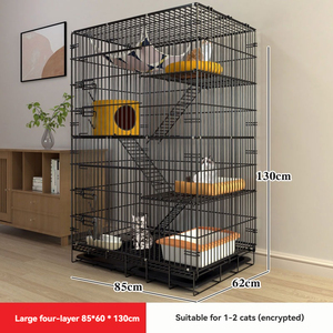 Jaula Metálica Resistente para Gatos, Modelo 2026, Grande, de 2 Niveles, con Bandeja de Plástico para Uso en Interiores, para Múltiples Gatos - Product Image 6