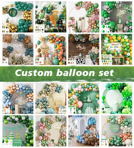 Kit de Décorations d'Anniversaire pour Garçons et Enfants : <span class=keywords><strong>Arche</strong></span> de Ballons et Guirlande Thème Forêt Tropicale Vert Sauge - Product Image 6