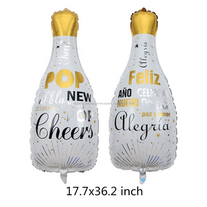 Multi-forma Feliz Año Nuevo <span class=keywords><strong>felicidades</strong></span> globo botella de <span class=keywords><strong>estrella</strong></span> globos celebrar fiesta globo de la hoja - Product Image 2