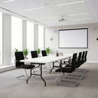 Table de conférence extérieure en plastique, moderne, imperméable, légère, pliable, empilable et résistante aux UV, pour usage hôtelier (vente en gros)