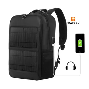 Toptan fiyat HAWEEL 14W su geçirmez GÜNEŞ PANELI güç sırt çantası Laptop saplı çanta seyahat etmek için