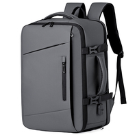 Sac à dos pour ordinateur portable respirant et extensible avec logo personnalisé, chargement USB, sangle à coussin d'air, idéal pour les voyages d'affaires de nuit