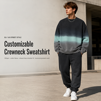 HuaYi GOTS&OEKO-TEX Sweat-shirt à col rond en molleton 100% coton 320GSM personnalisable, délavé dégradé, style streetwear décontracté, ODM