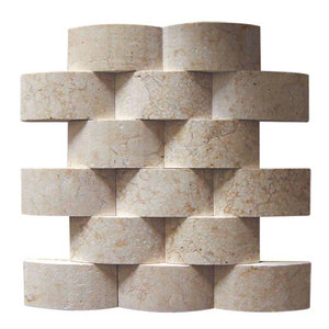 Fabricant de premier plan de panneaux muraux intérieurs 3D en pierre mosaïque courbée 1x2, personnalisables en blanc, beige, vert, parquet - Product Image 3