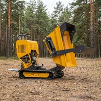 LIVRAISON GRATUITE Mini Dumper sur Chenilles Hydraulique Diesel, Capacité 500kg 800kg, Transporteur Multifonctionnel, Mini Camion Dumper sur Chenilles