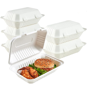 9 "x 6" ngăn duy nhất đưa ra hộp đựng thức ăn vỏ sò phân hủy sinh học dùng một lần Hộp Ăn Trưa - Product Image 1