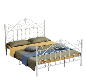Giường khung phong cách kim loại khách sạn đơn dày sắt Bắc Âu công chúa đơn giản hiện đại sáng tạo nội thất phòng ngủ nhà giường Châu Âu