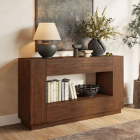 Tables consoles carrées en bois KUMUSI avec tiroir et support pour livres