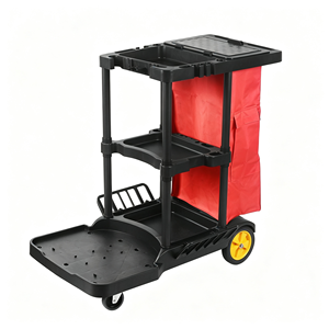 Commercial Heavy‑Duty Janitor <b>Trolley</b> Multi‑Function Housekeeping <b>Cart</b> with Detachable Buckets Waste Rack Storage Shelf Quiet - Product Image 1