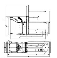 Gerbeur portatif de 2 tonnes pour palettes Chariot élévateur à fourche à main Li-ion Empileur électrique complet à deux étages