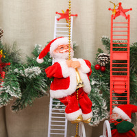Grossiste d'Usine Père Noël Musical Grimpant à l'Échelle Électrique, Jouet Musical Grimpant à la Corde pour Décorations de Fêtes
