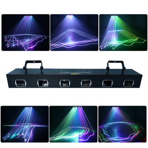 Illuminazione <span class=keywords><strong>Laser</strong></span> 6 fori Lazer luce effetto scenico linea di scansione Batten RGB 3 in1 LED DMX512 controllo a colori per DJ Club Party Show - Product Image 4