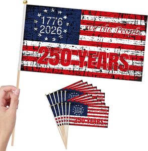 Drapeau de la Ligue des Petits de la Base Américaine pour le 250e anniversaire, en polyester, à tenir à la main, patriotique, pour le 4 juillet, Jour de l'Indépendance, intérieur/extérieur - Product Image 2