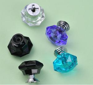 Renkli kristal çekmece elmas çekme şeffaf kolu kapı dolap çekmece kolu akrilik plastik kolu - Product Image 2