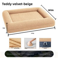 Canapé-lit rectangulaire pour animaux de compagnie, chiens, chats, petits animaux - Respirant, imperméable, écologique, housse amovible, lavable en machine, antidérapant